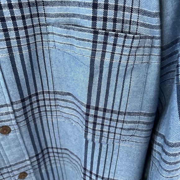 Blake Shelton Lands’ End NWT Blue Plaid Flannel Buttondown Sz. L - Picture 5 of 11